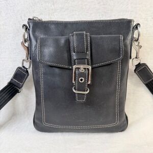 Y2K Coach Hamilton Black Leather Crossbody Luxury Designer Vintage Messenger Bag